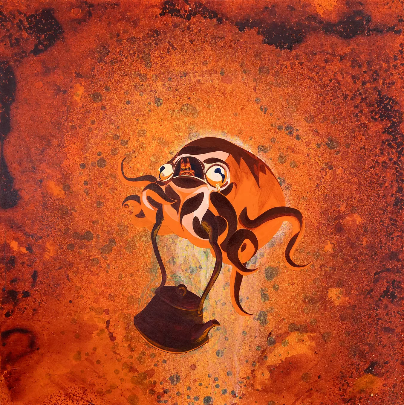 Brew, Acrylic and spray paint on canvas