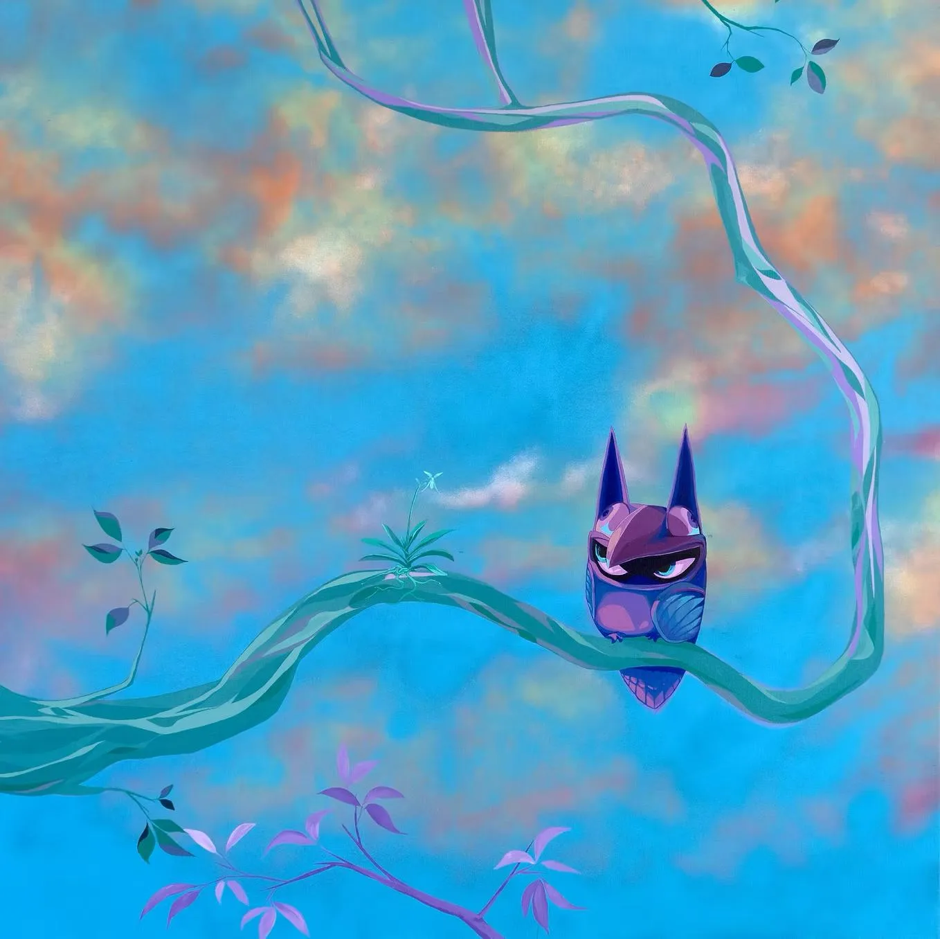 Fūkiran, Spray paint and acrylic on Italian linen, with UV archival varnish
