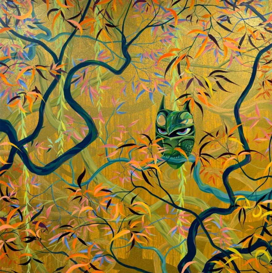 Patience, Acrylic on Italian linen, with UV archival varnish, 200 × 200 cm